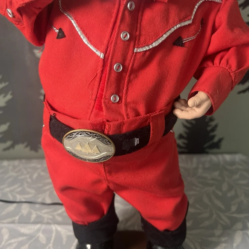 VTG Holly Jolly Rock Santa Singing Hip-Swingin' Santa Cowboy 1999 Alan Jackson‎